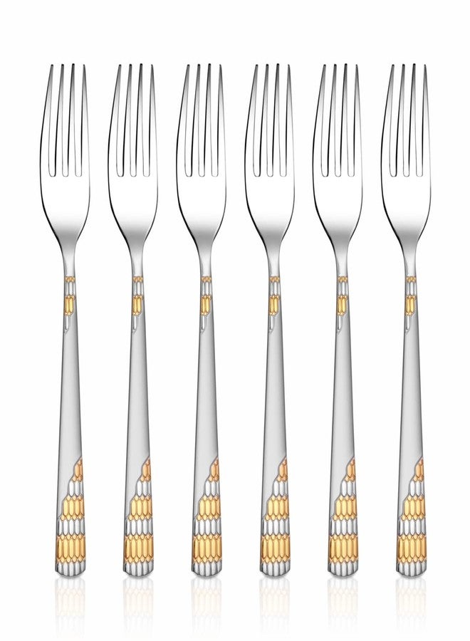 Shri & Sam Stainless Steel Lavish Desert Fork,6 Pieces - Image 1
